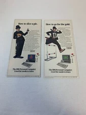 lot of two 1983 IBM PC personal computer ads ~ Charlie Chaplin theme
