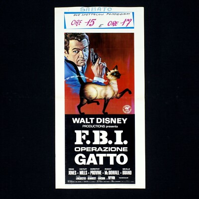 F.B.I. OPERAZIONE GATTO locandina poster Dean Jones Disney That Darn Cat AV34