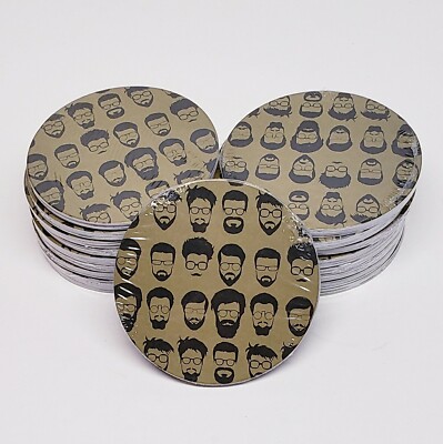 COASTERS-Bearded Hipster Dapper Moustache Barbershop Drink- 18 4 Packs -72 Total