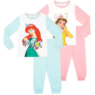Disney Prinzessin Disney Schlafanzug Set 2er Pack Kinder Mädchen 18 24 Monate 2-10 Jahre