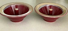 2 Tumbleweed Pottery Red Stoneware Apple Baker