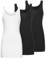 Only Damen Tank Top 3er Pack Shirt Trägertop Tanktop lang slim Oberteil ärmellos