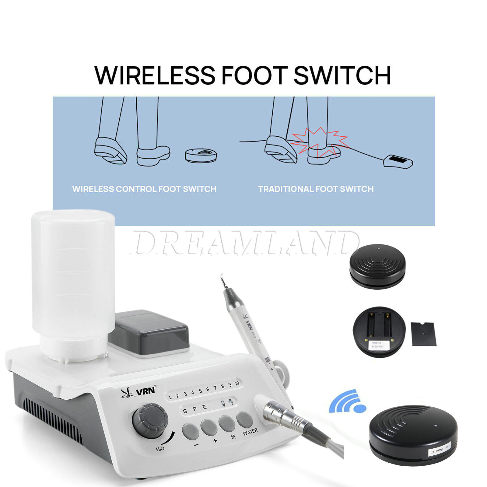 Dental Scaliergerät Piezo LED Handstück Dental LED Ultraschall Scaler – Piezo Zahnsteinentferner Mit 5 Aufsätzen Für Praxis & Labor LED Handstück Zahnreinigung