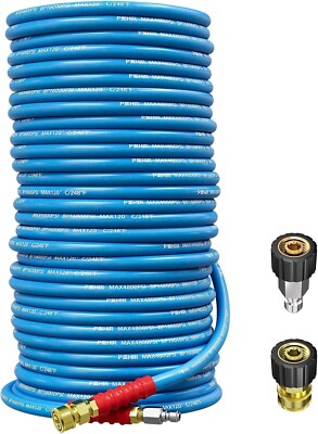 POHIR 150FT 4800PSI 3/8'' Pressure Washer Hose Flexible Power Wire Extension Hose