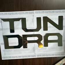 GOLD Raised Plastic Letters Inserts Toyota Tundra 2022 2023 2024 2025 Tailgate