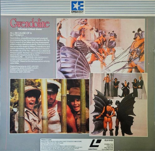 GWENDOLINE VO PAL UK LASERDISC Tawny Kitaen, Brent Huff - Picture 2 of 2