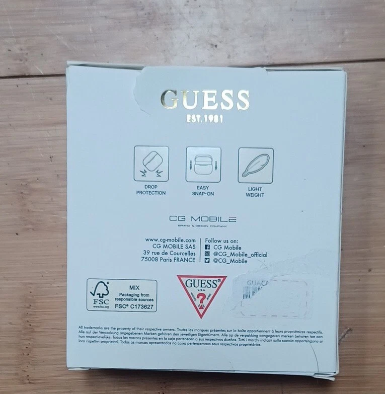 GUESS AirPods Pro 硅胶 Gliiter 保护壳 黑色 带环 — 第 2/2 张图片