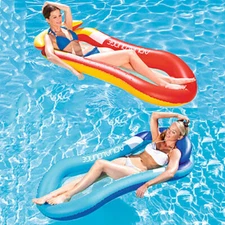 Inflatable Float Mesh Recliner Floating Bed Swimming Pool Water Lounge Chair
