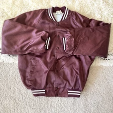 Vintage 90s Hartwell Satin Jacket XL Union Pacific Maroon