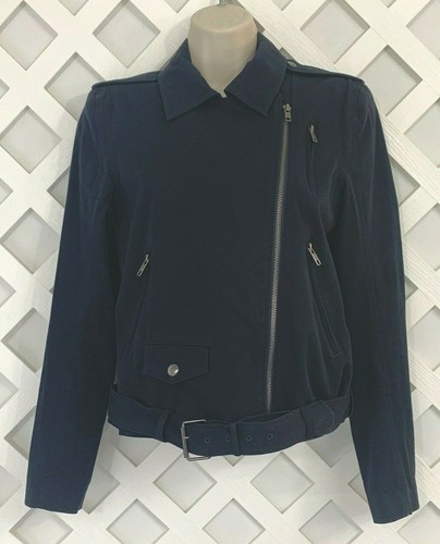 Theory Moto Jacket Womens Size S Navy 