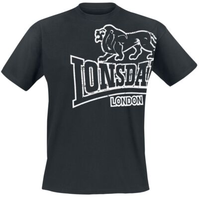 Lonsdale London T-Shirt Herren Langsett schwarz Festival, Streetwear