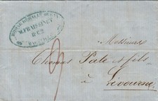 984-FRANCE, INCOMING MAIL, FROM MARSEILLE TO LIVORNO, WITH FORWARDER, 1855