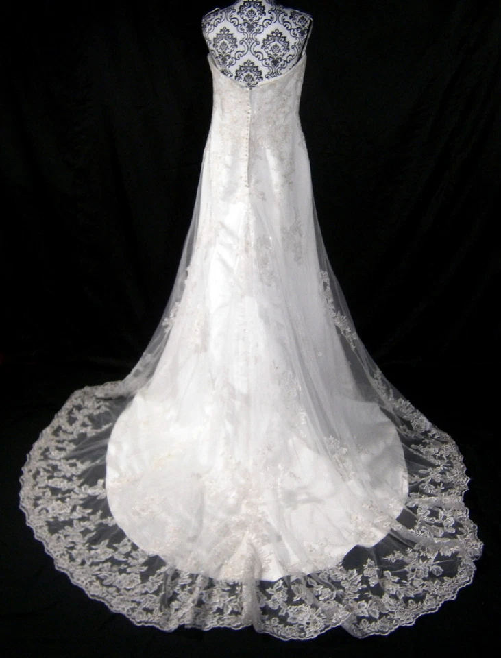 Maggie Sottero Memories 12 кружево цвета слоновой кости золотая вышивка кристаллы Swarovski новые - Изображение 4 из 4