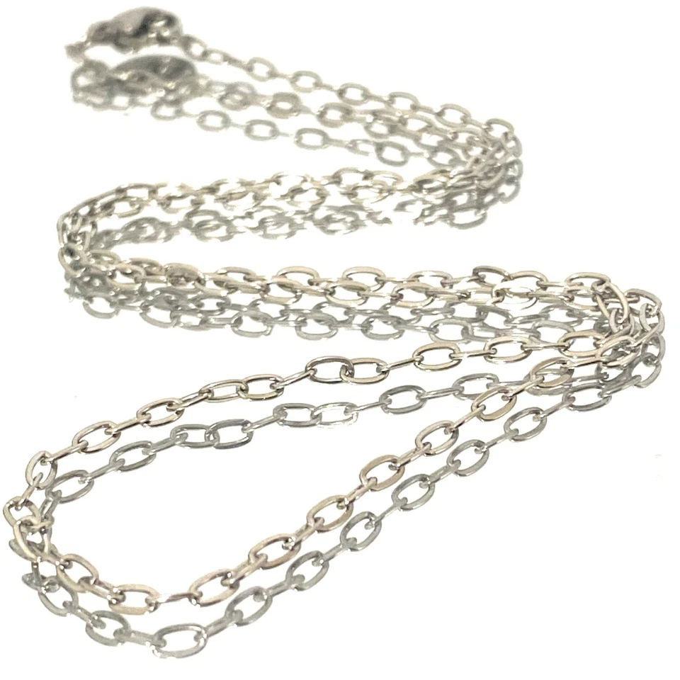 Collana catenina in acciaio inox da uomo donna catena ovali lunga 45 50 60 cm - Immagine 4 di 4