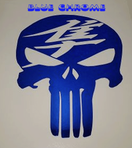 PUNISHER KANJI HAYABUSA MOTORCYCLE SKULL DECAL STICKER - Foto 11 di 12