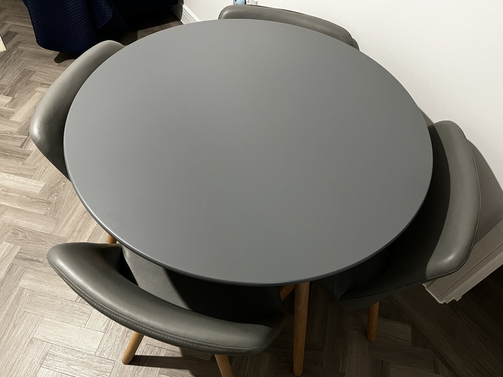 Habitat Quattro Grey Dining Table & 4 Grey Chairs (in great condition