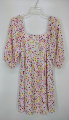 NWT  Francesca's Mi Ami Square Neck Dress Size S Floral Lined Rayon