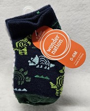 Wonder Nation Baby Boys' Dinosaur Theme 6 Pair Ankle Socks Size 0-6 Months/New