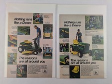 John Deer Riding Lawn Mower Tractor Mod 57 & 112 - 9x6.5" 1974 Vintage Print Ad