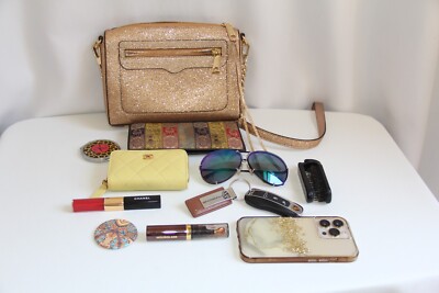Rebecca Minkoff Avery Rose Gold Sparkle Leather Bag. Gorgeous