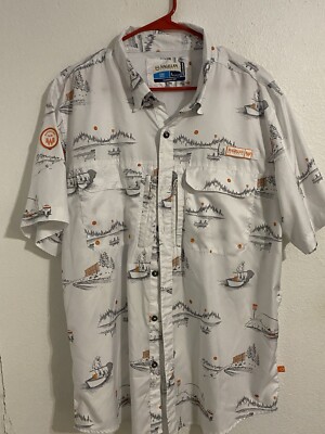Magellan Whataburger Fishing Shirt Button Up Relaxed Store Print Size L NWOT