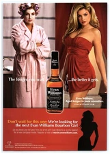 2008 Evan Williams Bourbon Girl Print Ad, Longer You Wait The Better It Gets Hot