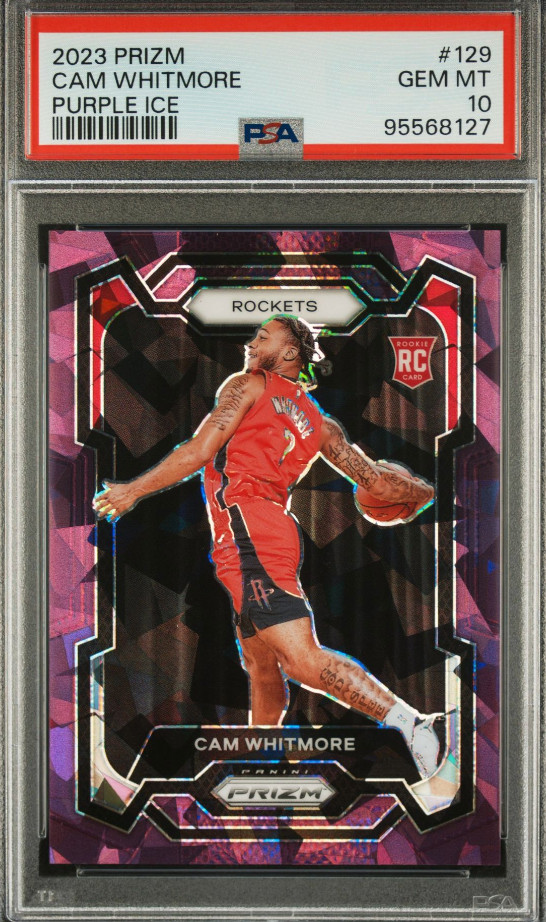 2023-24 Panini Prizm - Purple Ice Prizm #129 Cam Whitmore /149 (RC)