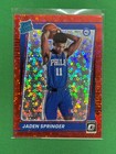 2021 Donruss Optic Basketball Fast Break Red Jaden Springer #197