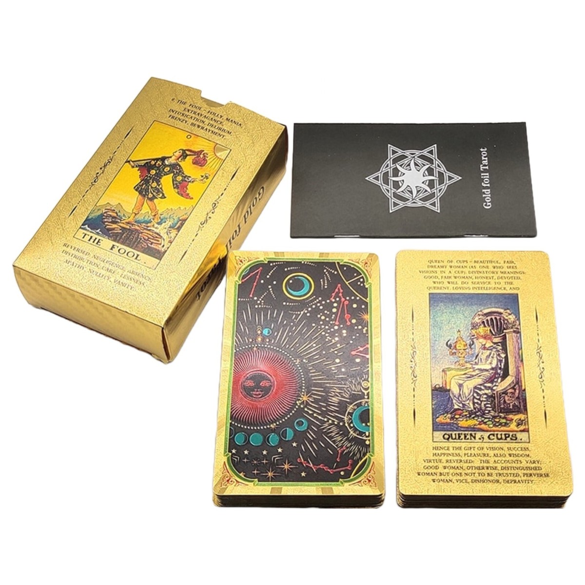 Beginner Tarot Deck With Meaning Keywords | Golden Premium Gold