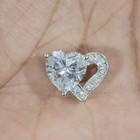 Heart Pendant Pre-owned Jewelry $156 Sterling Silver Simulated Diamond Double