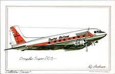 Douglas Super DC-3 - 1973 Aviation Postcard- Roy Anderson Art - Capitol Airlines