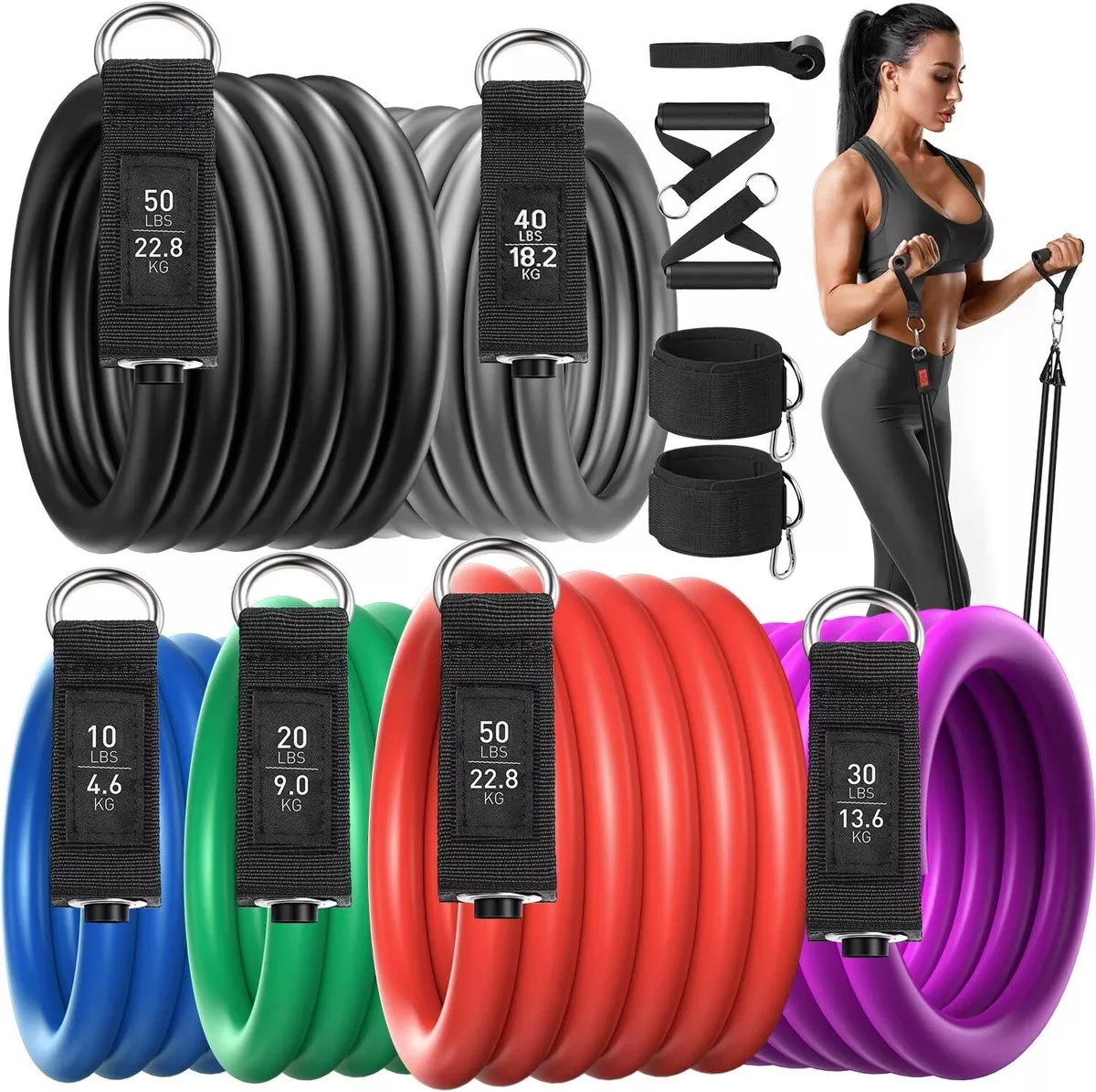 ✓⭐ESPAÑA OFERTA⭐ Bandas de Musculación Cintas de Resistencia Elástica