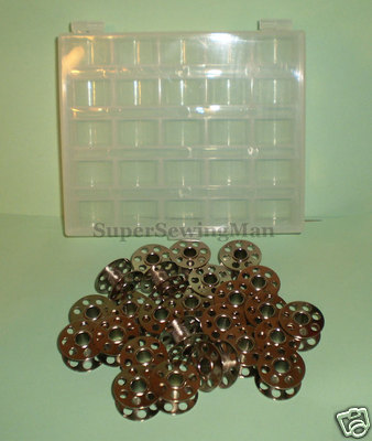 Bobbin Box With 25 Bobbins For Bernina Activa, Aurora, Virtuosa 830, 930, 1230