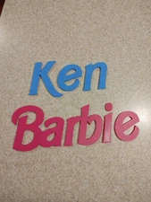 HUGE Barbie and Ken Logo Wall signs 12in & 20in (3d printed, wall decor, gift)