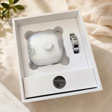 Silver Activity Tracker Smart Ring with Charging Case, Band, Boxed