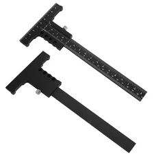 Woodworking Scriber T-Shape Aluminum Alloy Scribing Ruler Measuring Tool SQNR