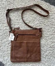 I Medici Firenze Made In Italy Leather Crossbody Purse Brown NWT