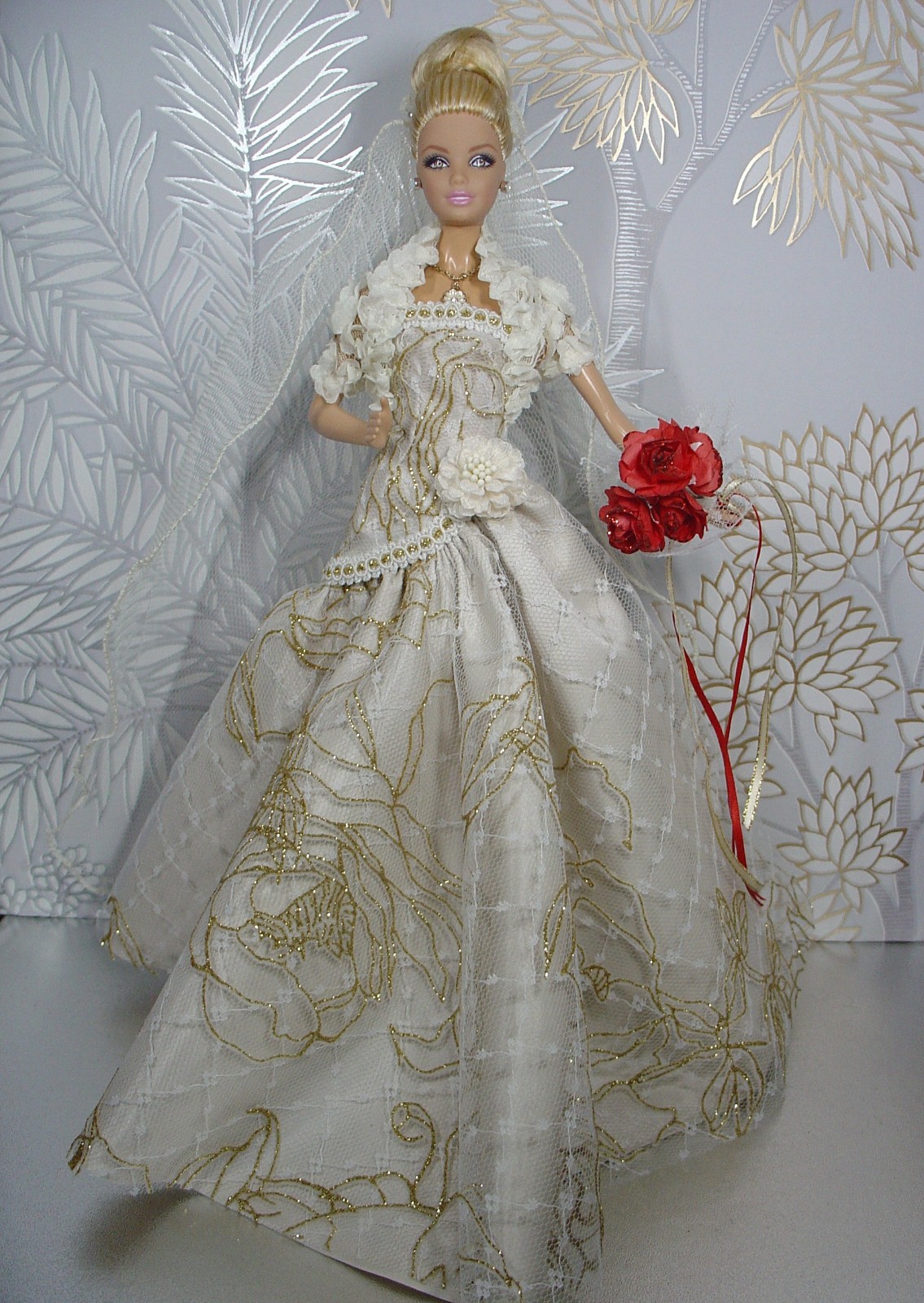 Barbie doll red carpet robe de bal evening wedding dress