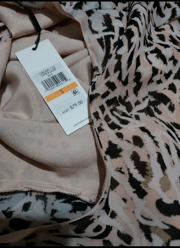 Calvin klein Blouse Chiffon Cheetah Print Size Small. - Bild 4 von 7