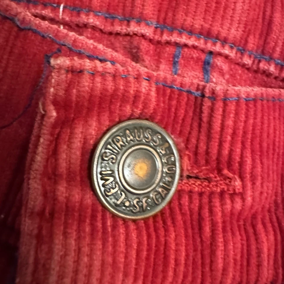 VTG 70s Levi's 716 Orange Tab Corduroy Pant Flare Bootcut Made USA 29x32 - Image 2 of 4