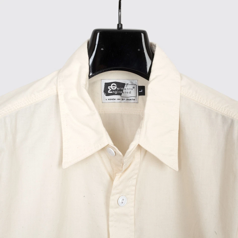 Engineered Garments Work Shirt Size L Men Cream Flecked Cotton Made in U.S.A. - Изображение 2 из 4