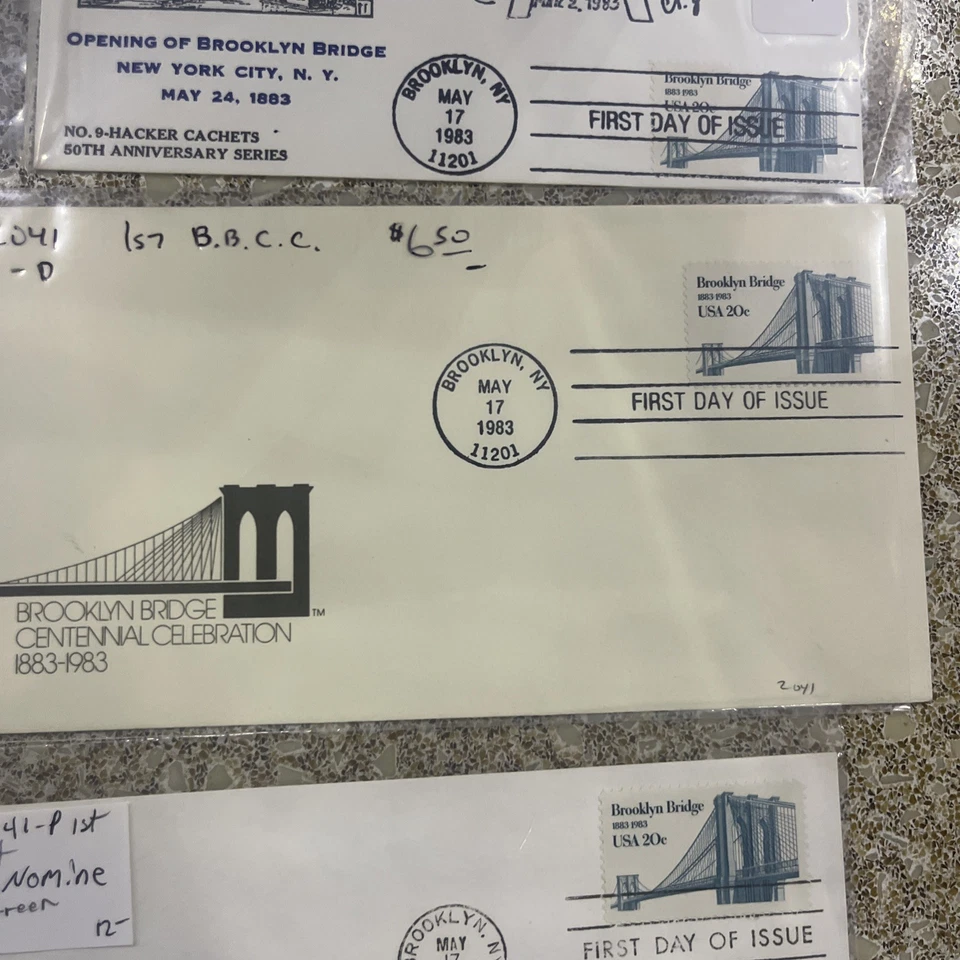 FDC 2041 Brooklyn Bridge Cachet 1973 Lot Of 6 RARE - Image 4 of 4