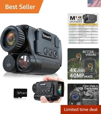 Advanced Night Vision Monocular - 40MP Photos & 4K Video for Wildlife Lovers