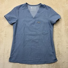 Figs Scrub Top Catarina Heather Denim XS One Pocket Womens Medical Uniform