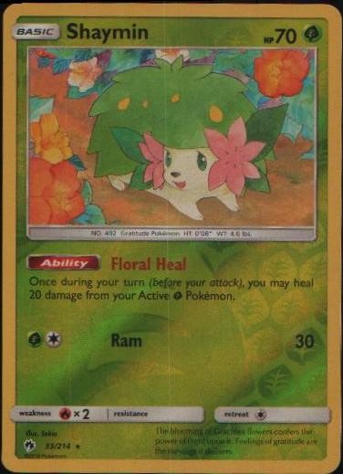 Shaymin Reverse Holo Holo Rare SM - Lost Thunder 33/214 NM