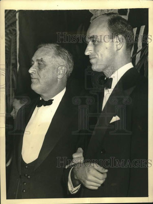 1937 Press Photo President Franklin D. Roosevelt, son, James in ...