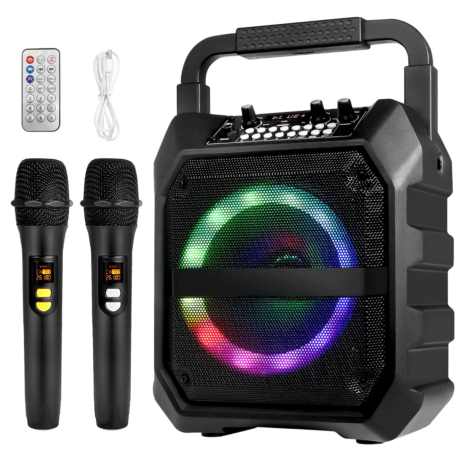 Seenda Karaoke Machine with 2 Wireless Microphones, Bluetoot