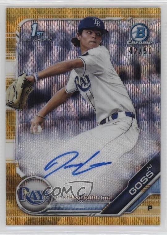 2019 Bowman Draft Chrome Pick Gold Wave Refractor 42/50 JJ Goss Auto 16e6