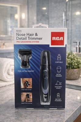 RCA RC1016 Nose Face Hair Trimmer Foil Head Washable Battery Powered