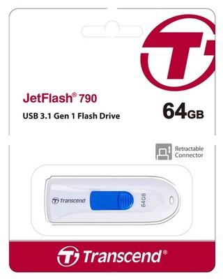 Transcend JetFlash 790 64 GB USB 3.1 Stick 790W TS64GJF790W 64GB weiss OVP